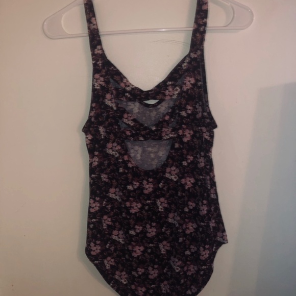 Black and pink floral American Eagle Body Suit - Picture 2 of 5